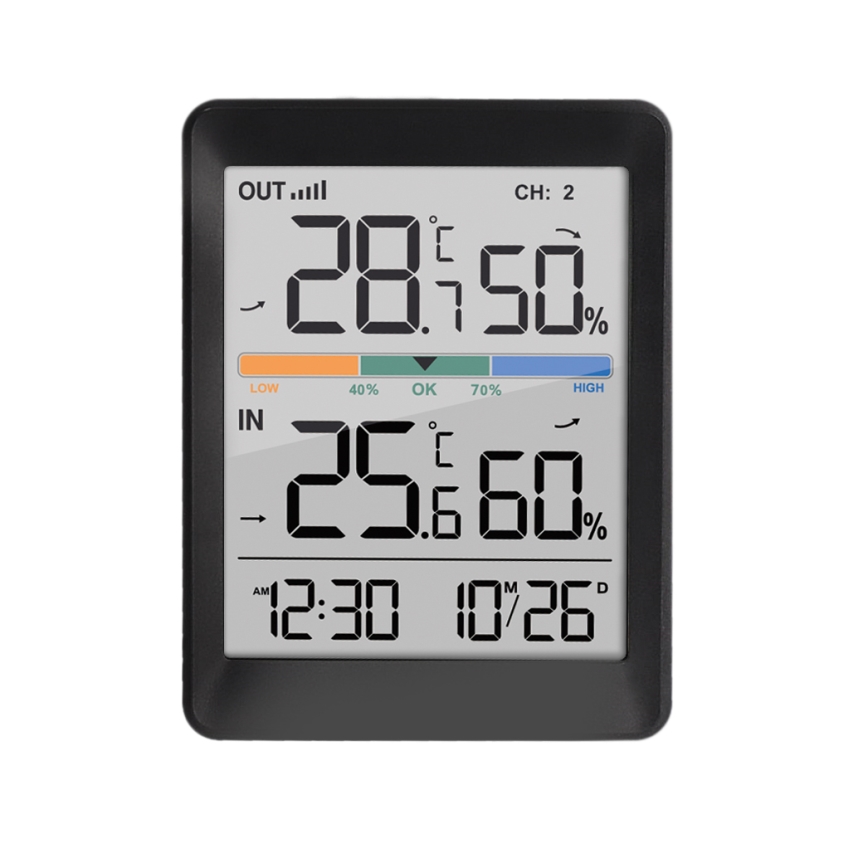 Meteostanica s budíkom 2xAAA čierna