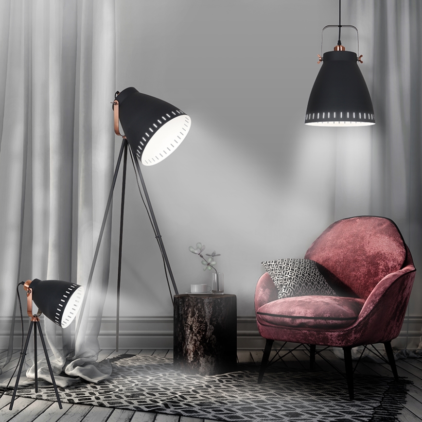 Stojacia lampa 1xE27/60W/230V čierna 145cm