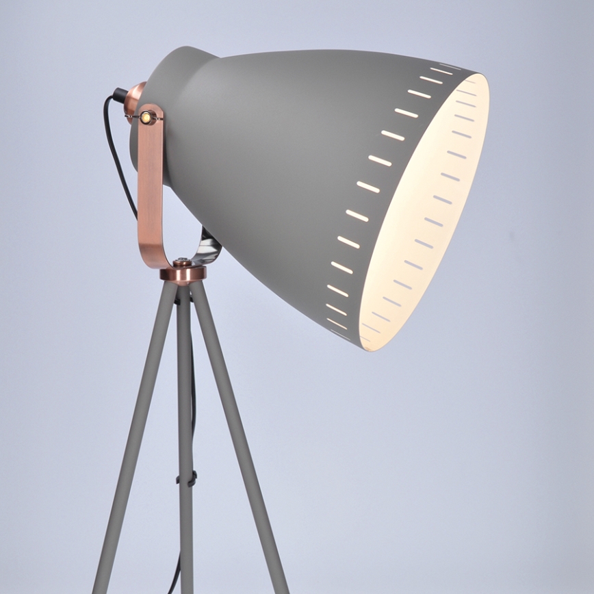 Stojacia lampa 1xE27/60W/230V šedá 145cm