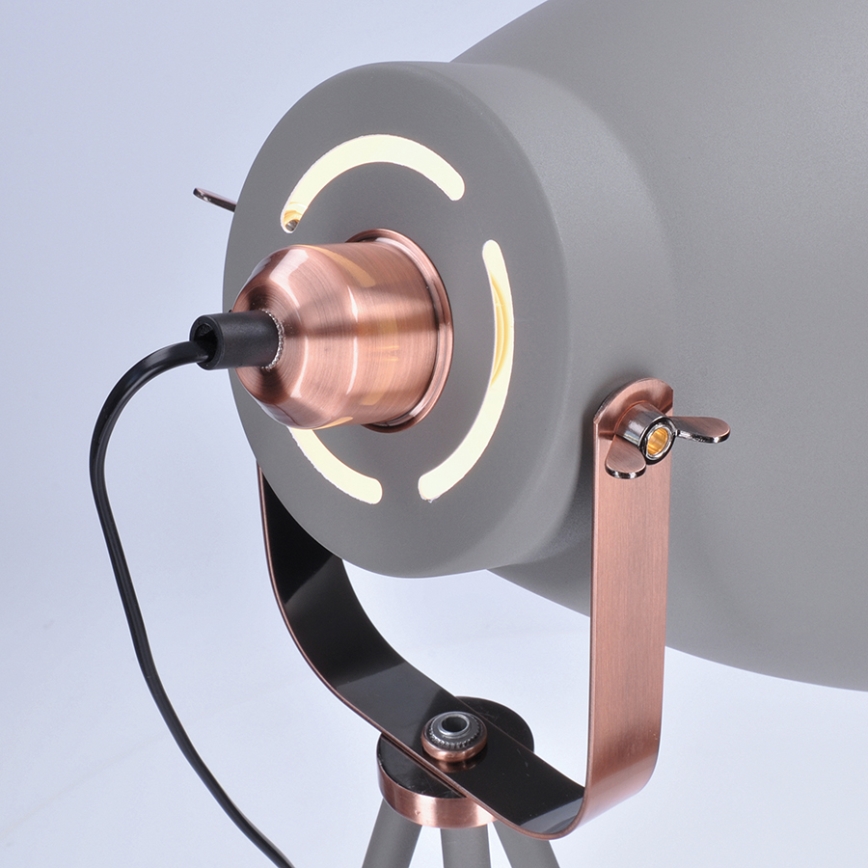 Stojacia lampa 1xE27/60W/230V šedá 145cm