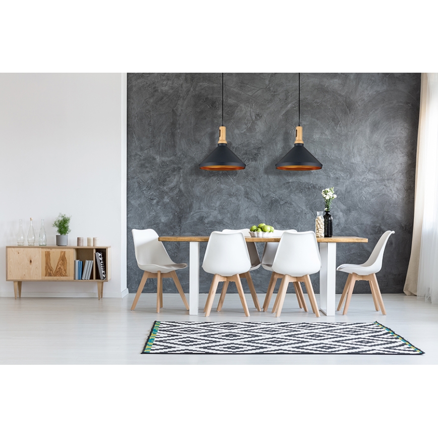 Luster 1xE27/60W/230V čierna 35cm