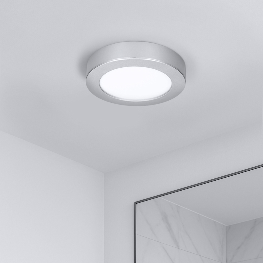 LED prisadený/podhľadový panel 2v1 LED/12W/230V 3000/4000/6000K pr.17cm IP54 strieborný