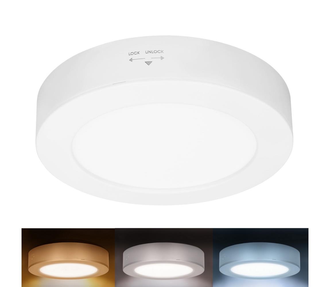 WD240-W - LED panel 2v1 LED/12W/230V 3000/4000/6000K, priemer 17 cm, IP54, biela WD240-W