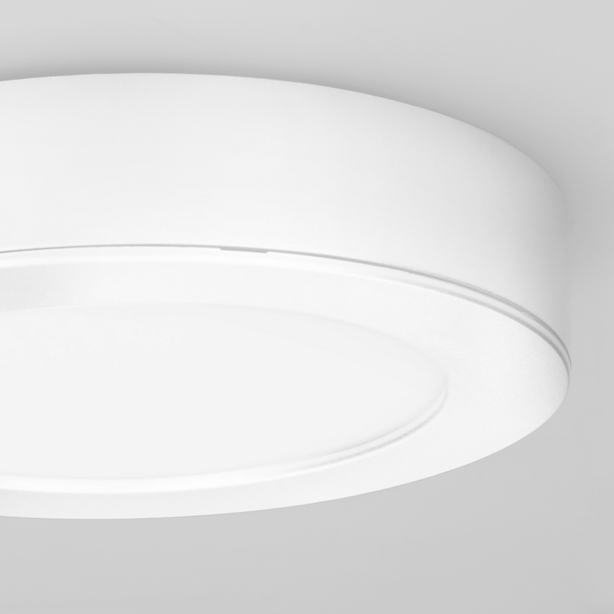 LED panel 2v1 – prisadený/zapustený, 12 W, 230 V, nastaviteľná teplota svetla 3000/4000/6000 K, priemer 17 cm, IP54, biela