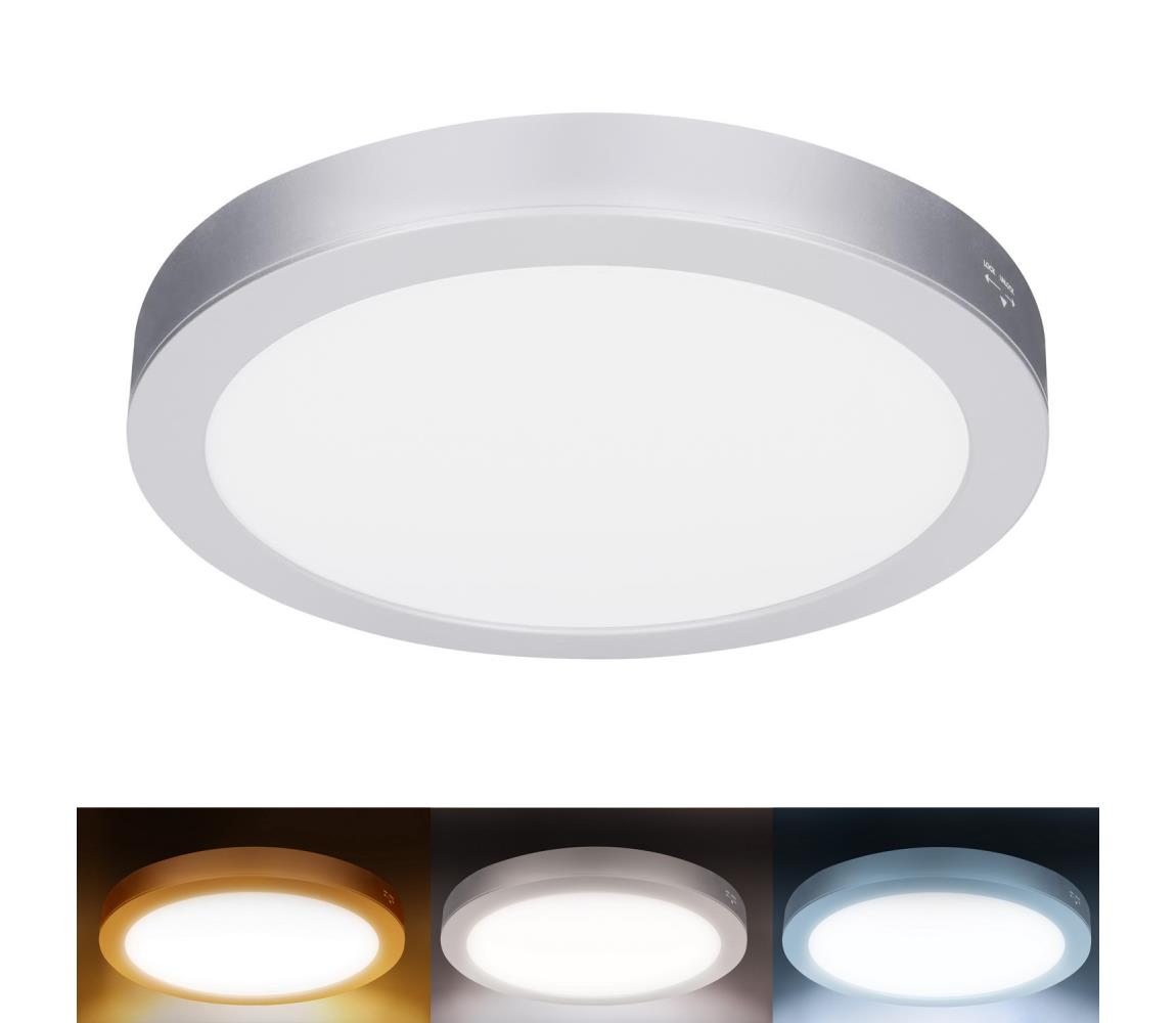 WD242-S - LED panel 2v1 18W/230V 3000/4000/6000K priemer 22,5 cm IP54 strieborný WD242-S