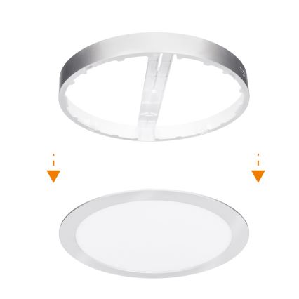 LED prisadený/podhľadový panel 2v1 18W/230V 3000/4000/6000K pr. 22,5 cm IP54 strieborný
