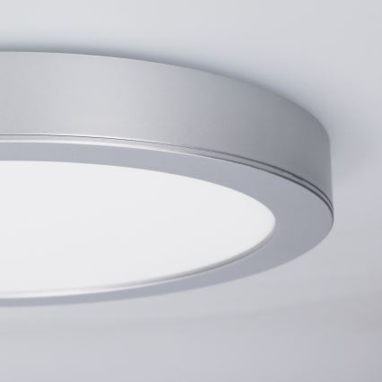 LED prisadený/podhľadový panel 2v1 18W/230V 3000/4000/6000K pr. 22,5 cm IP54 strieborný