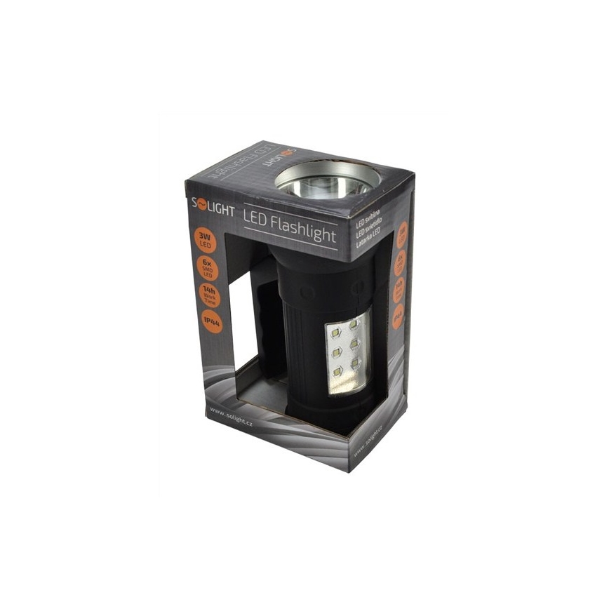 LED Baterka LED/3W + 6xLED/3xAA IP44