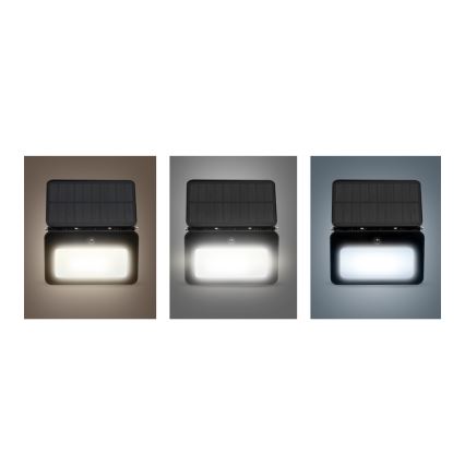 LED stmievateľný solárny reflektor so senzorom pohybu a súmraku LED/6W/3,7V 2200 mAh 3000/4000/6500K IP65