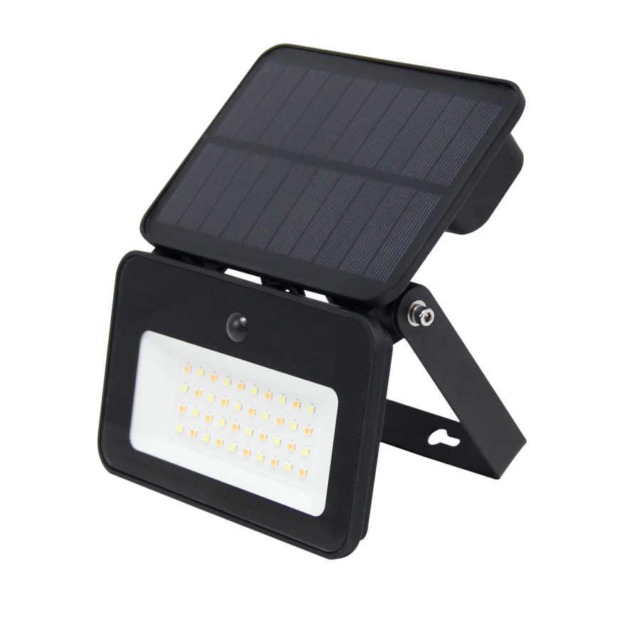 LED stmievateľný solárny reflektor so senzorom pohybu a súmraku LED/6W/3,7V 2200 mAh 3000/4000/6500K IP65