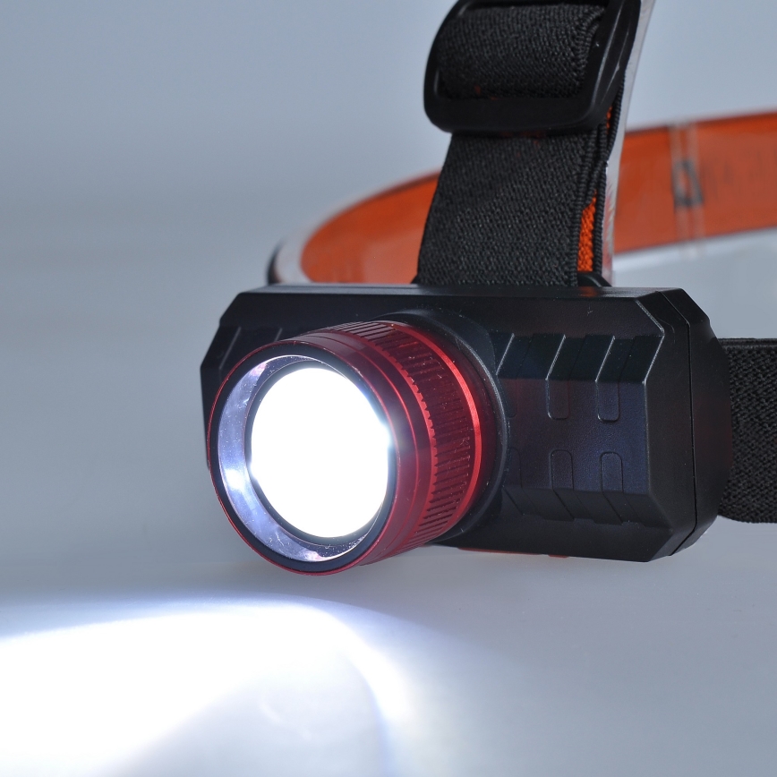 LED Nabíjacia čelovka LED/3W/USB 1200mAh IP44