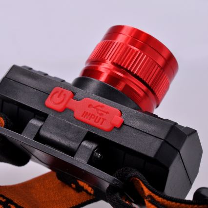 LED Nabíjacia čelovka LED/3W/USB 1200mAh IP44