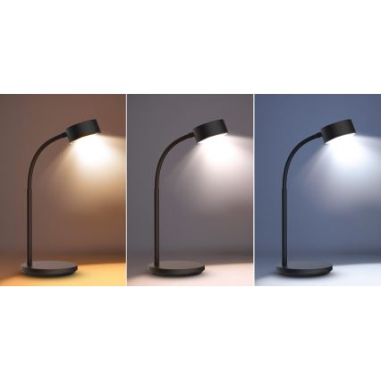 LED Stmievateľná dotyková stolná lampa LED/4,5W/5V 3000/4000/6500K čierna