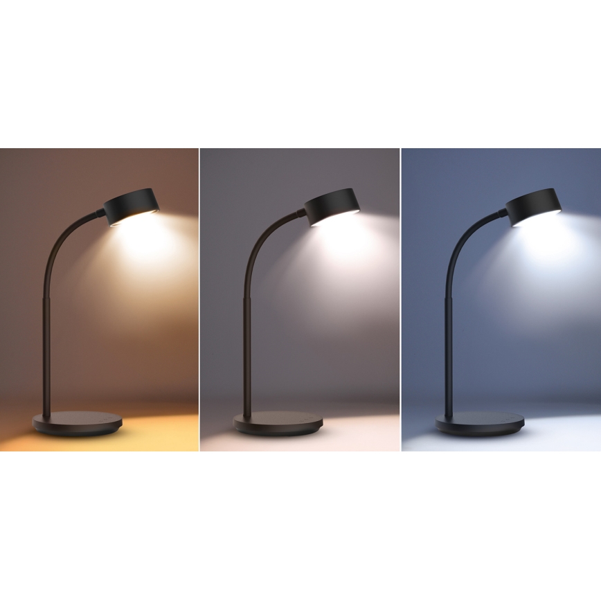 LED Stmievateľná dotyková stolná lampa LED/4,5W/5V 3000/4000/6500K čierna