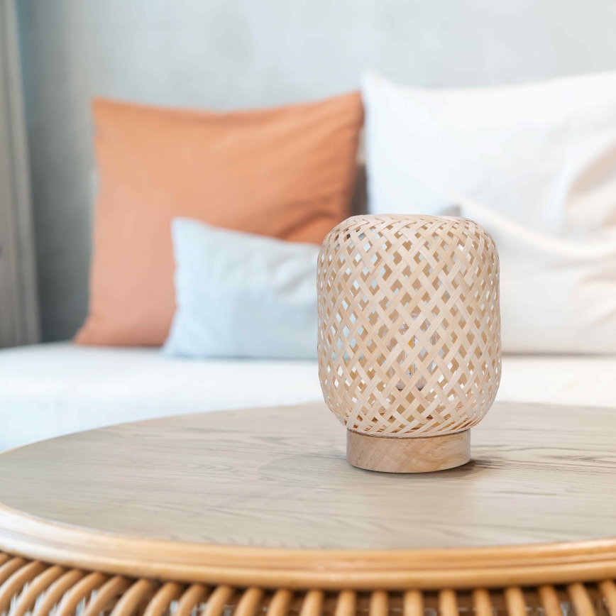 LED Dekoračná stolná lampa BOHO LED/2xAAA ratan