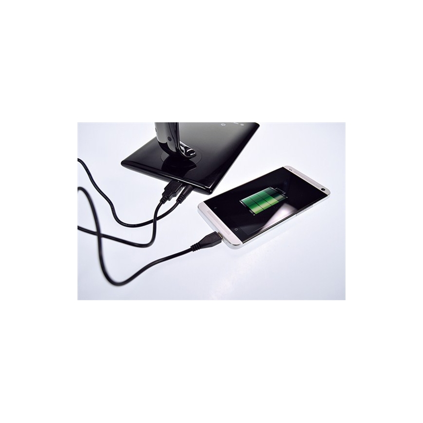 LED stolná lampa stmievateľná USB konektor LED/12W/230V biela