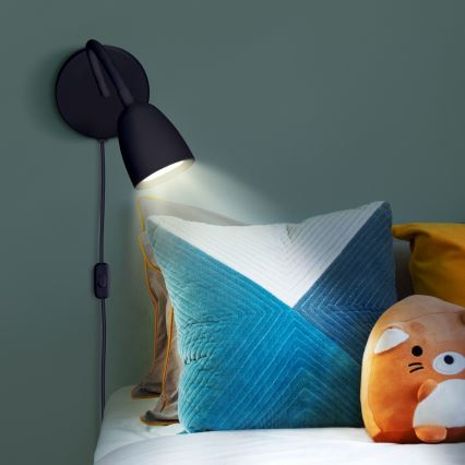 LED Stmievateľná nástenná lampička LED/4W/230V čierna