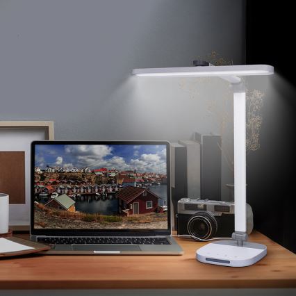 LED Stmievateľná dotyková stolná lampa s nočným osvetlením LED/10W/5V 3000/4000/5000K biela