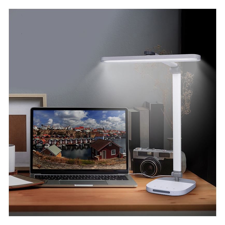 LED Stmievateľná dotyková stolná lampa s nočným osvetlením LED/10W/5V 3000/4000/5000K biela