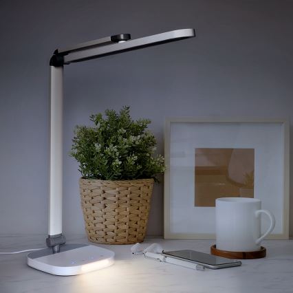 LED Stmievateľná dotyková stolná lampa s nočným osvetlením LED/10W/5V 3000/4000/5000K biela