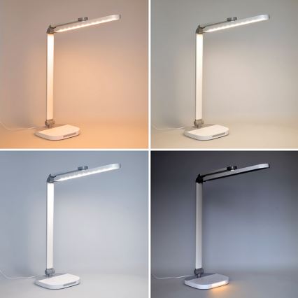 LED Stmievateľná dotyková stolná lampa s nočným osvetlením LED/10W/5V 3000/4000/5000K biela