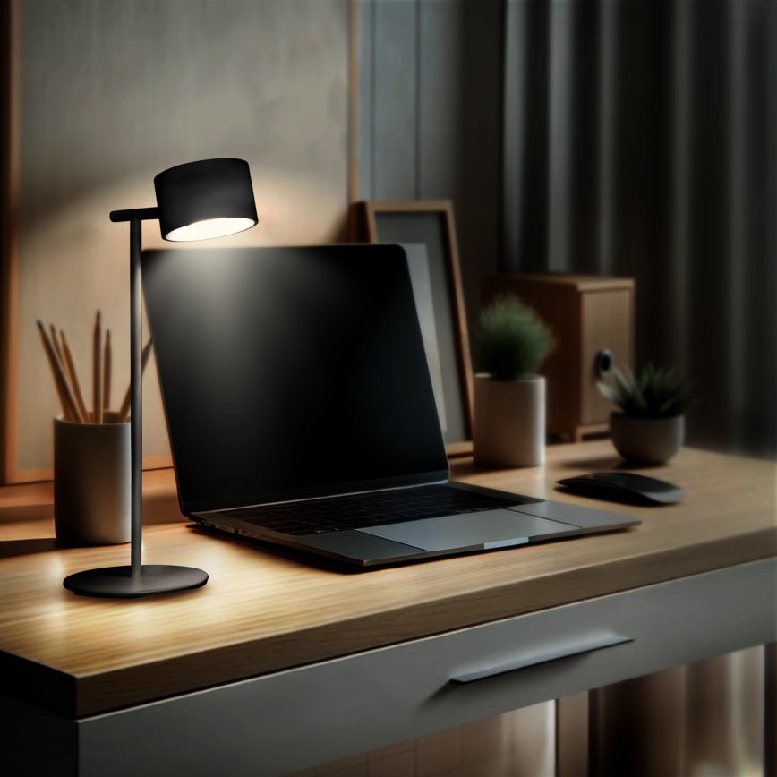 LED Stmievateľná dotyková nabíjacia lampa 3v1 LED/4W/2000 mAh 3000/4000/6500K čierna