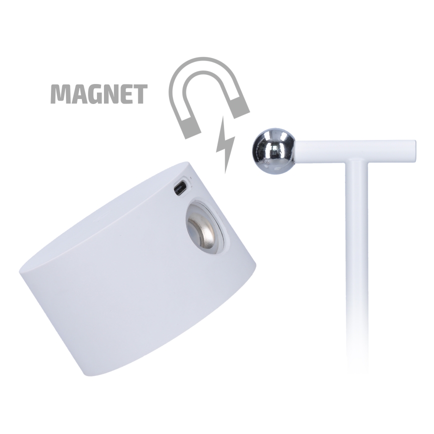 LED Stmievateľná dotyková nabíjacia lampa 3v1 LED/4W/2000 mAh 3000/4000/6500K biela