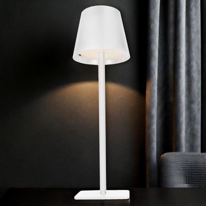 Stmievaná dobíjateľná dotyková stolná lampa LUCCA LED/3,7V 3000/4000/6500K 2000 mAh biela