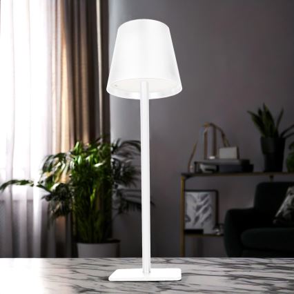 Stmievaná dobíjateľná dotyková stolná lampa LUCCA LED/3,7V 3000/4000/6500K 2000 mAh biela