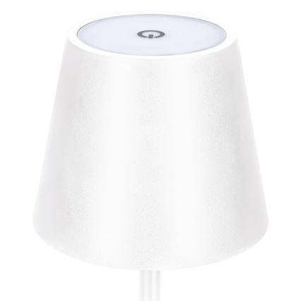Stmievaná dobíjateľná dotyková stolná lampa LUCCA LED/3,7V 3000/4000/6500K 2000 mAh biela