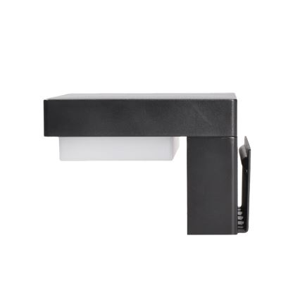LED Solárne nástenné svietidlo so senzorom pohybu a súmraku PALERMO LED/5W/2000 mAh IP54 čierna