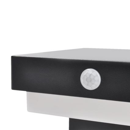 LED Solárne nástenné svietidlo so senzorom pohybu a súmraku PALERMO LED/5W/3,7V 2000 mAh IP54 čierne