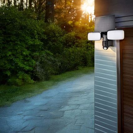 LED solárny reflektor so senzorom LED/9W/3,7V 3600 mAh IP54