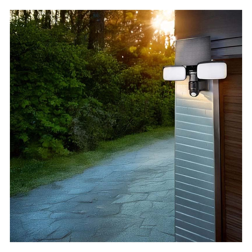 LED solárny reflektor so senzorom LED/9W/3,7V 3600 mAh IP54