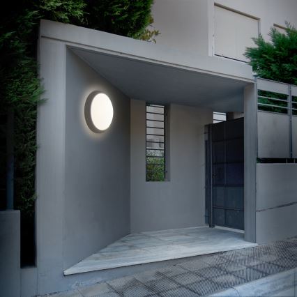 LED Vonkajšie nástenné svietidlo LED/20W/230V 4000K IP54 šedá guľatý