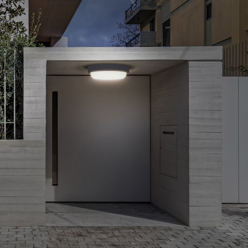 LED Vonkajšie nástenné svietidlo LED/20W/230V 4000K IP54 šedá guľatý