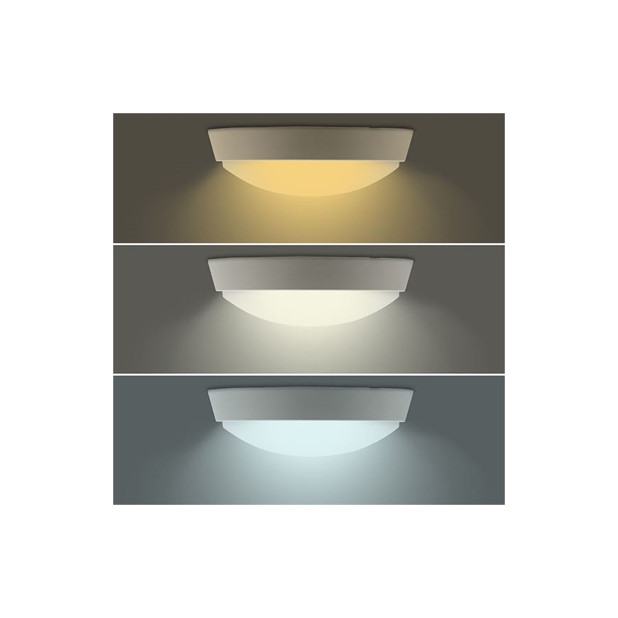 LED vonkajšie nástenné svietidlo 2 v 1, LED/20W/230V, 3000/4000/6500K (prepínateľné), IP65, priemer 22 cm