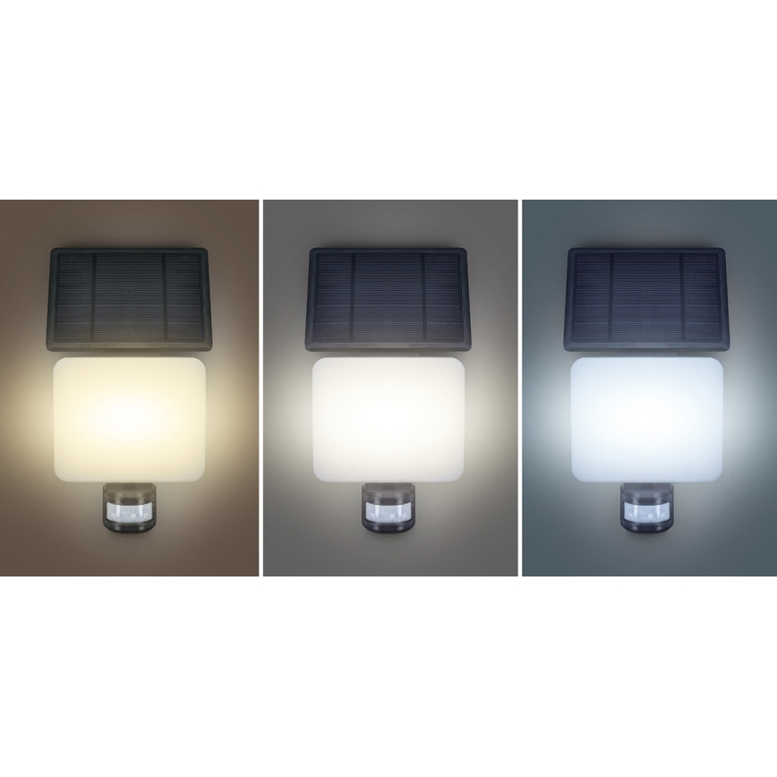 LED Solárny reflektor so senzorom pohybu LED/11W/3,7V 4400mAh 3000K/4000K/6500K IP54