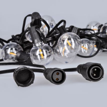 LED vonkajšia dekoračná reťaz GIRLANDA 25xE12 20m IP44 teplá biela