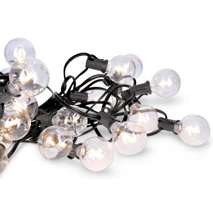 LED vonkajšia dekoračná reťaz GIRLANDA 25xE12 20m IP44 teplá biela