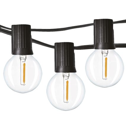 LED vonkajšia dekoračná reťaz GIRLANDA 25xE12 20m IP44 teplá biela