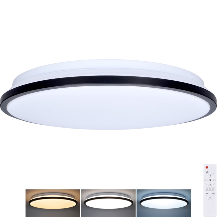 LED Stmievateľné stropné svietidlo JAMIL LED/48W/230V 3000-6500K čierna + diaľkové ovládanie