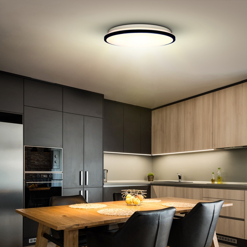 LED Stmievateľné stropné svietidlo JAMIL LED/48W/230V 3000-6500K čierna + diaľkové ovládanie