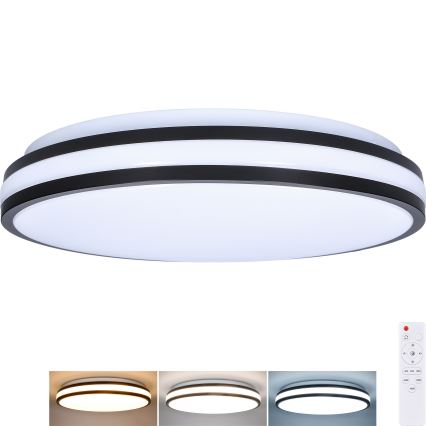 LED Stmievateľné stropné svietidlo LASKOS LED/48W/230V 3000-6500K čierna + diaľkové ovládanie