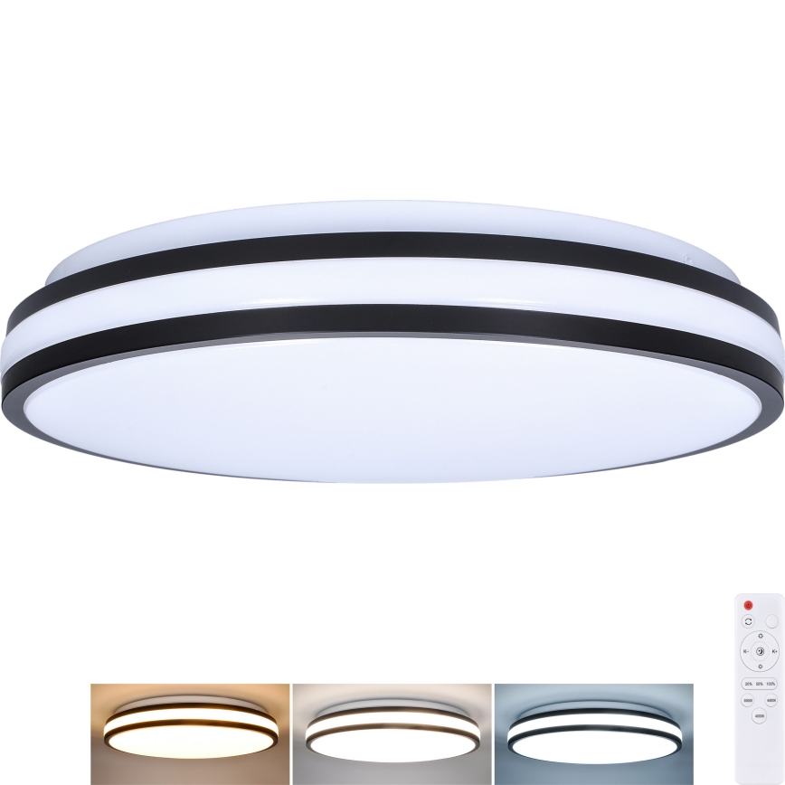 LED Stmievateľné stropné svietidlo LASKOS LED/48W/230V 3000-6500K čierna + diaľkové ovládanie