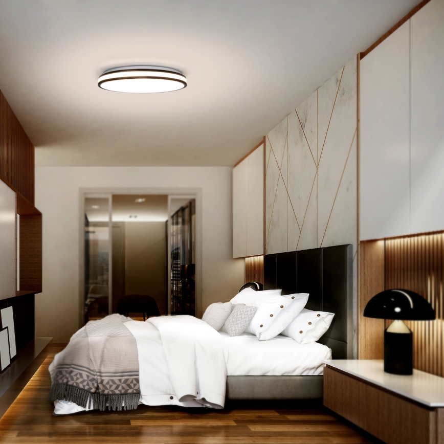 LED Stmievateľné stropné svietidlo LASKOS LED/48W/230V 3000-6500K čierna + diaľkové ovládanie