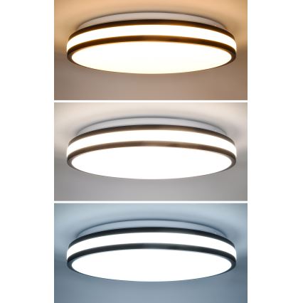 LED Stmievateľné stropné svietidlo LASKOS LED/48W/230V 3000-6500K čierna + diaľkové ovládanie