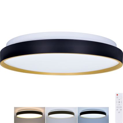LED Stmievateľné stropné svietidlo CALA LED/48W/230V 3000-6500K čierna/zlatá + diaľkové ovládanie