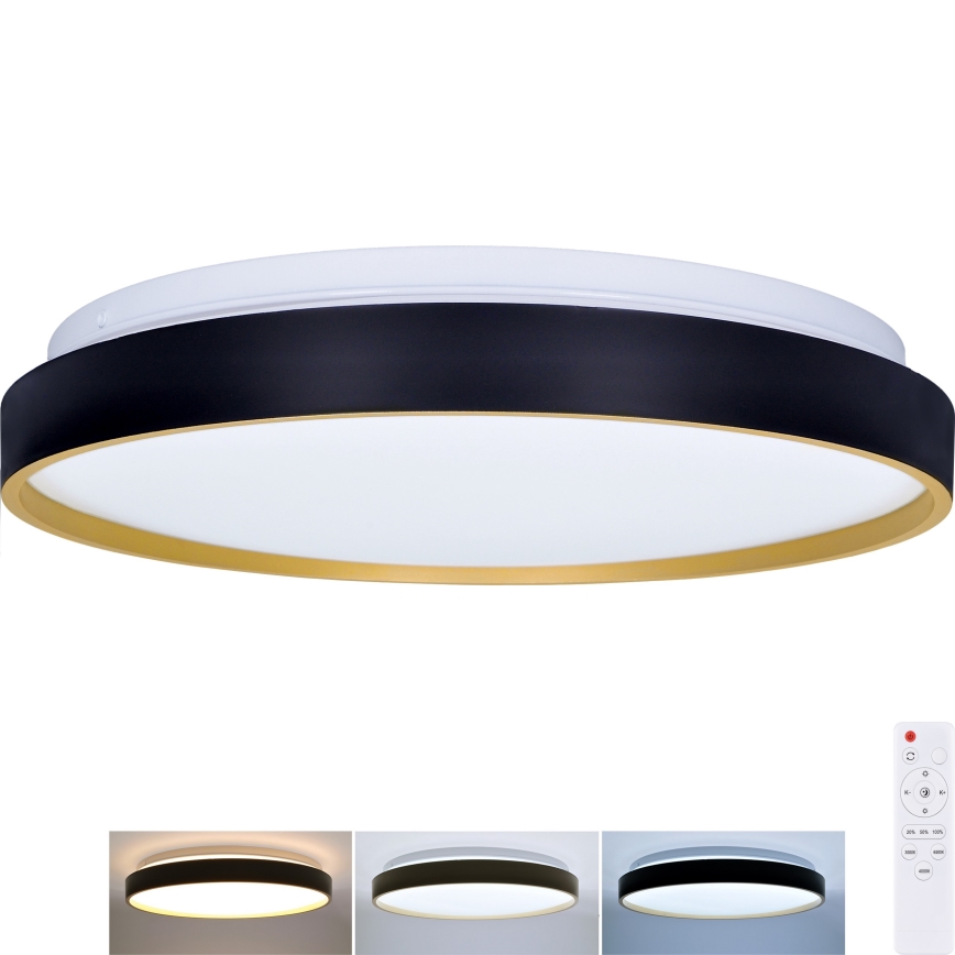 LED Stmievateľné stropné svietidlo CALA LED/48W/230V 3000-6500K čierna/zlatá + diaľkové ovládanie