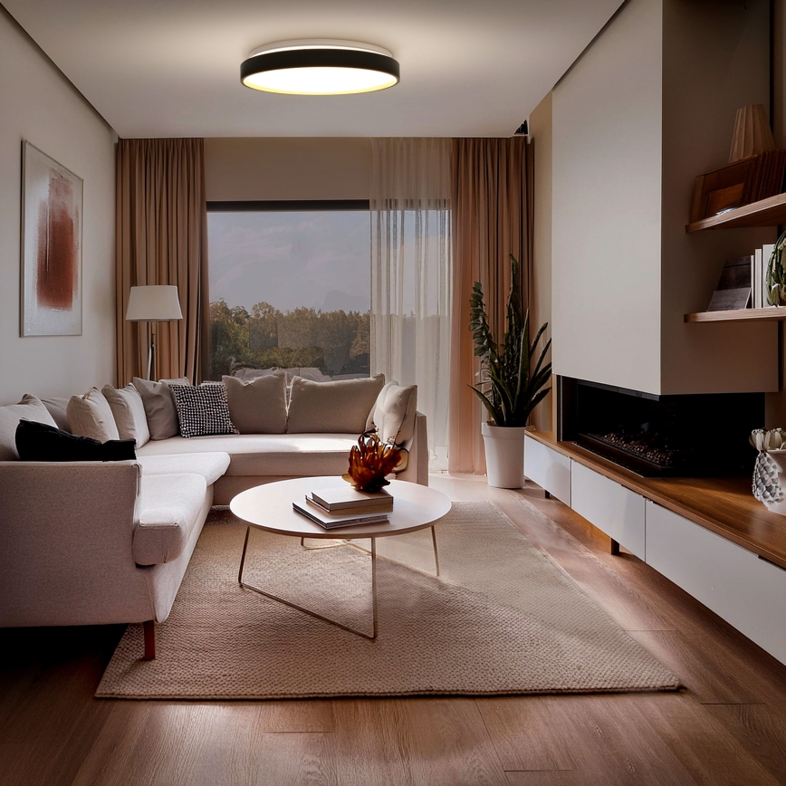 LED Stmievateľné stropné svietidlo CALA LED/48W/230V 3000-6500K čierna/zlatá + diaľkové ovládanie